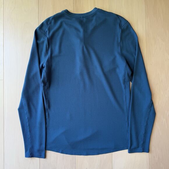 Lululemon Henley Shirt Medium Blue Long Sleeve Causal Athleisure Minimalist - Picture 7 of 9